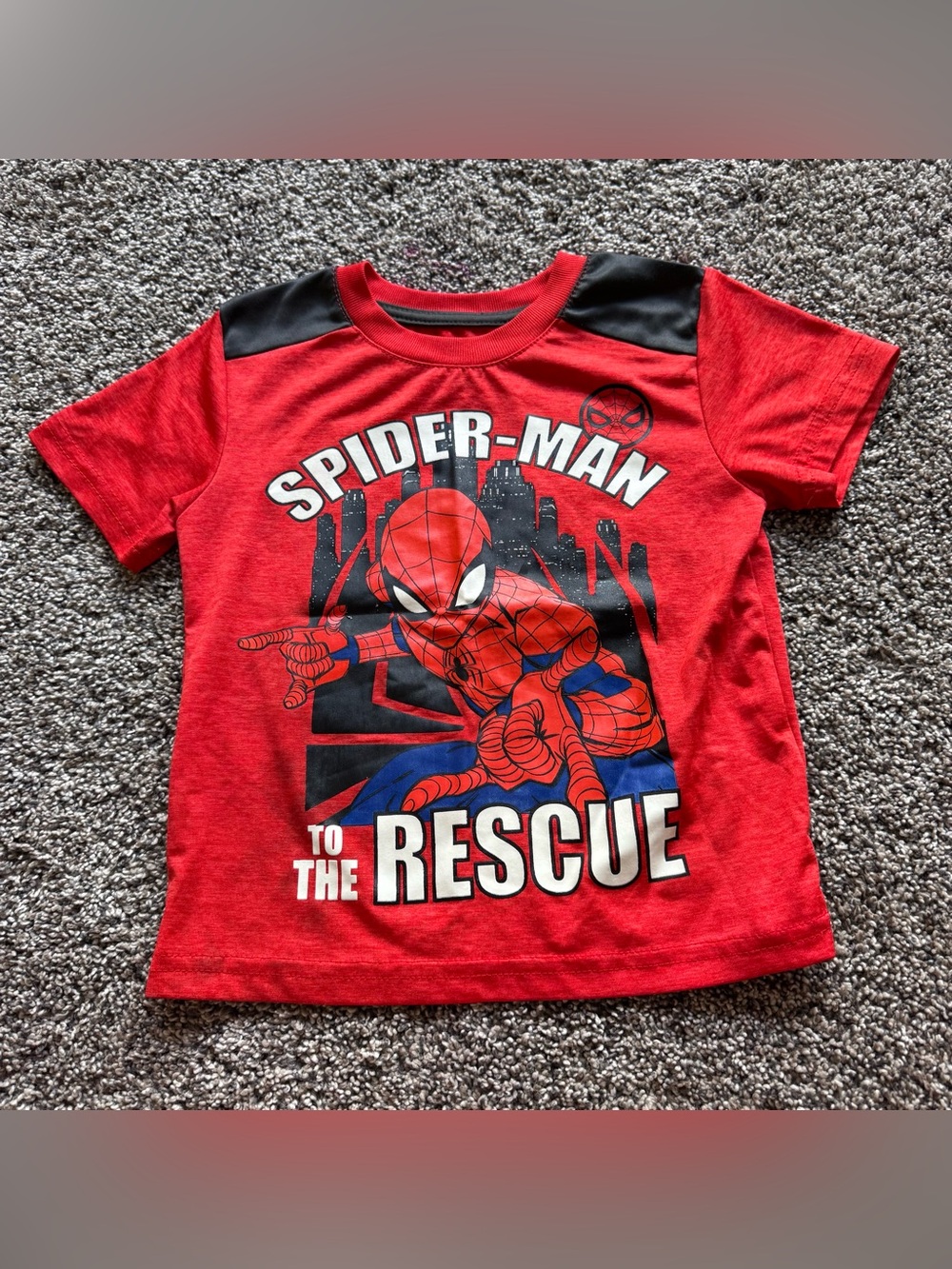 Spiderman Red and Black Kids Graphic Tee